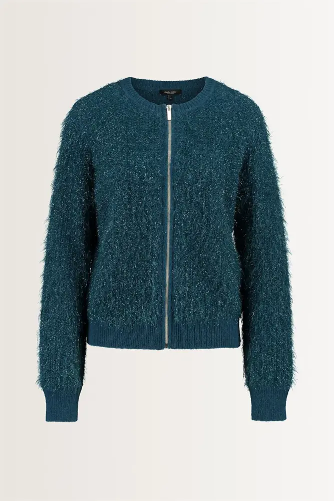 Gebreid vest van featherlook garen