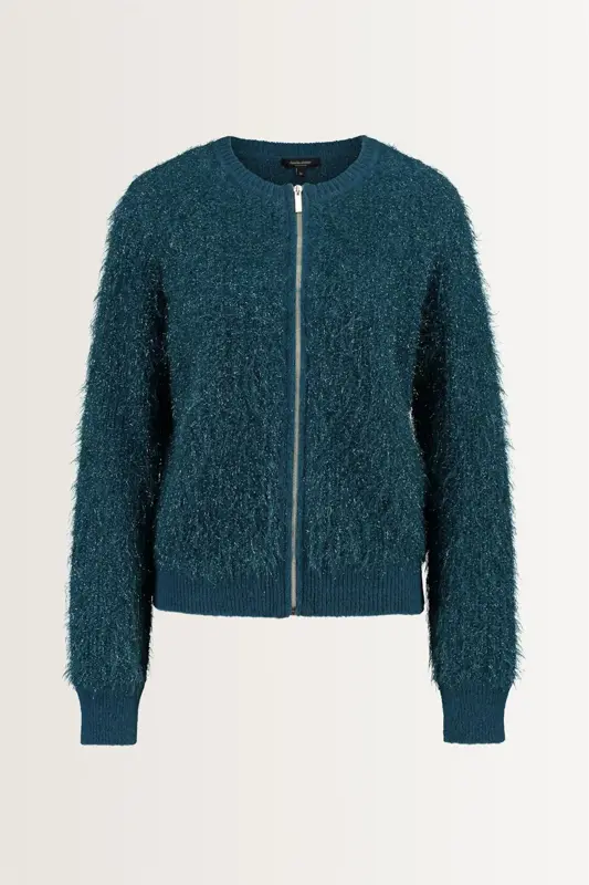 Gebreid vest van featherlook garen