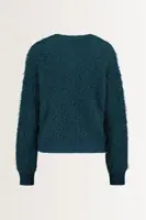 Gebreid vest van featherlook garen