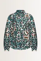Losvallende blouse met luipaardprint
