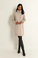 Wolblend jurk met colkraag