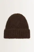 Wolblend beanie met omslag