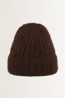 Wolblend beanie met omslag