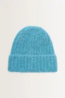 Wolblend beanie met omslag