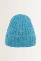 Wolblend beanie met omslag