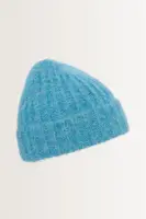Wolblend beanie met omslag