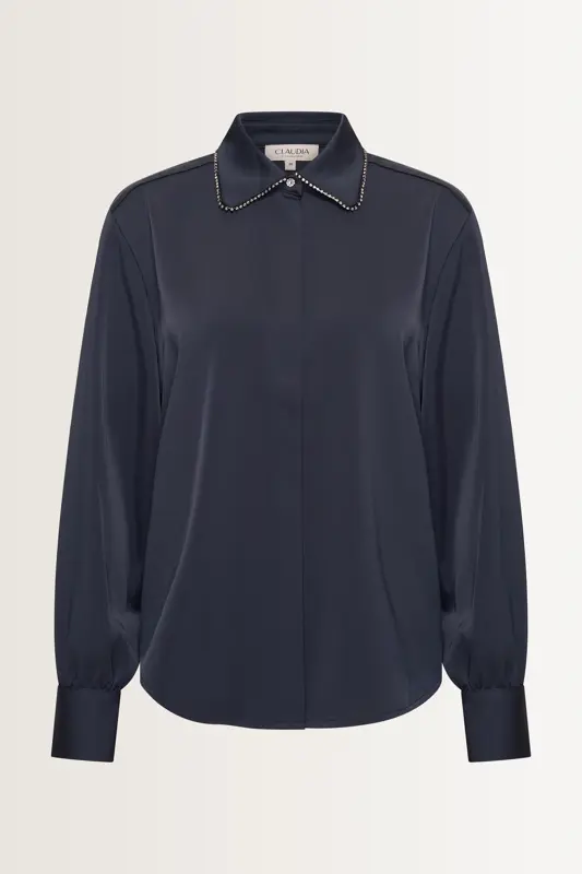 Satijnen blouse met beading
