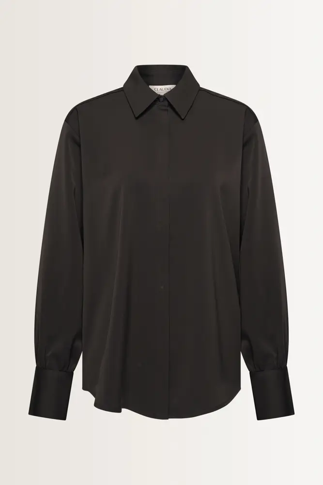 Satijnen blouse met ballonmouwen