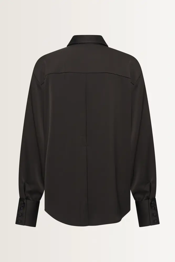 Satijnen blouse met ballonmouwen