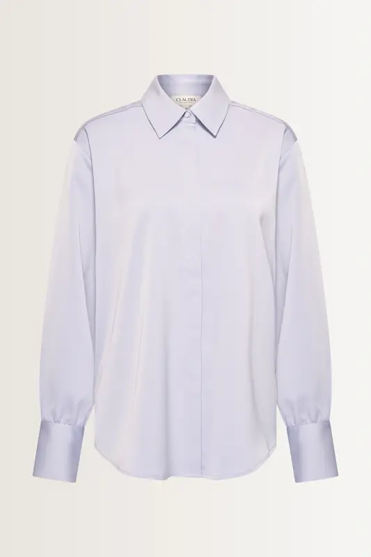Satijnen blouse met ballonmouwen