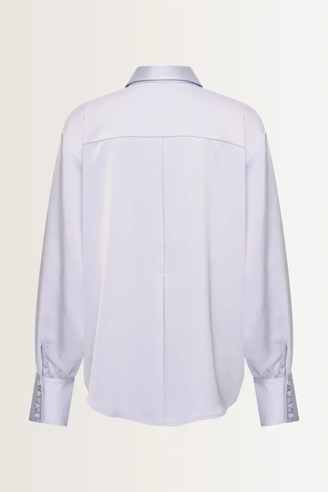 Satijnen blouse met ballonmouwen