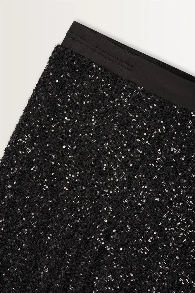 Wide leg paillettenbroek