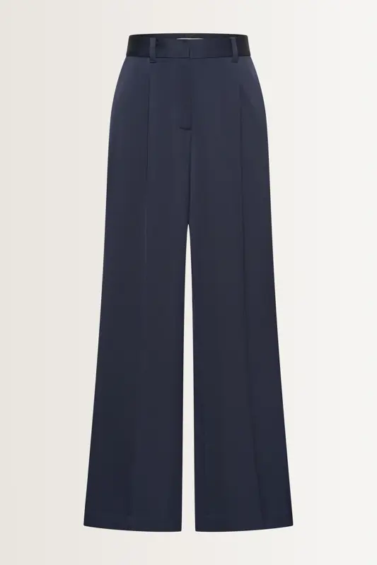 Satijnen pantalon met wide leg
