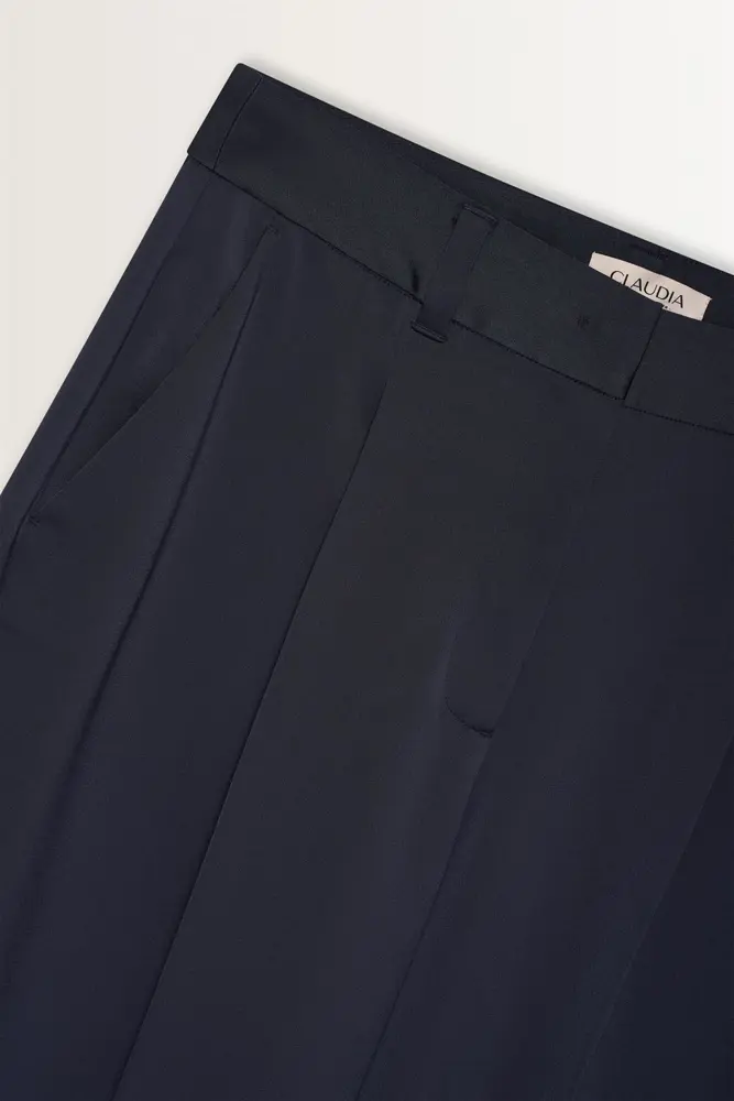 Satijnen pantalon met wide leg