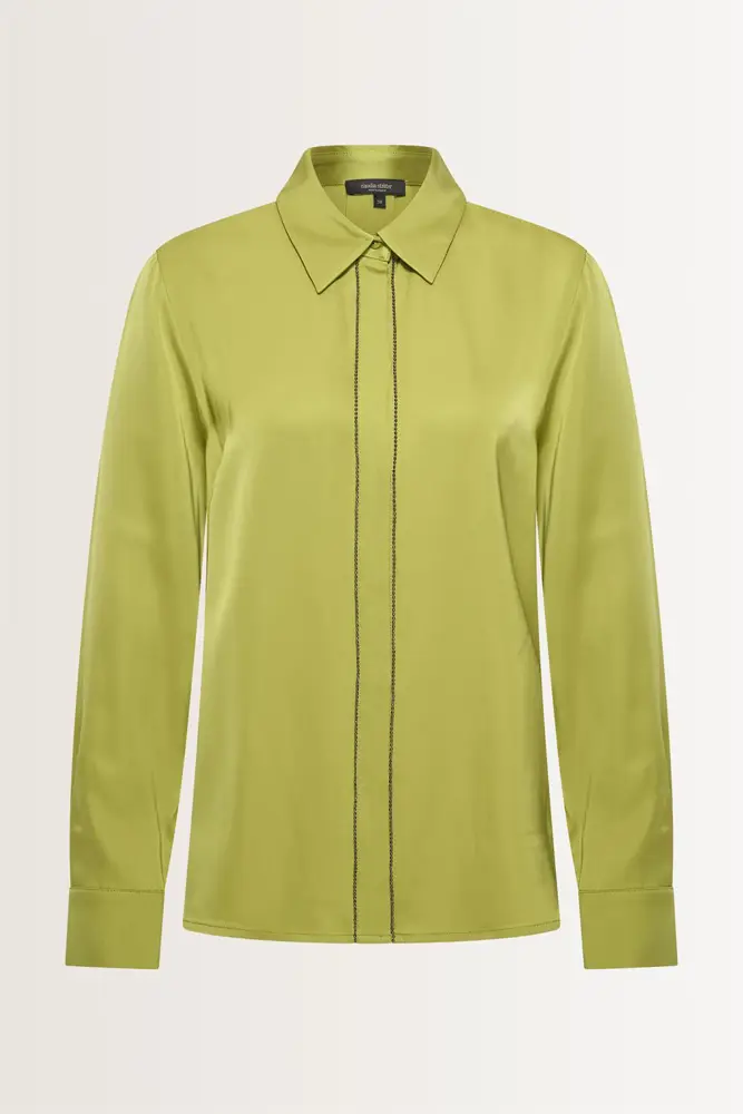 Satijnen blouse met sierbies