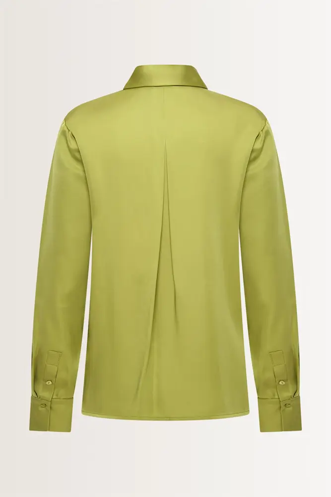 Satijnen blouse met sierbies