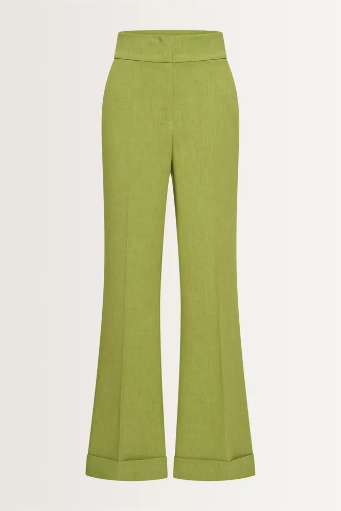 Flared pantalon in melangestof
