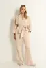 Flared pantalon in melangestof