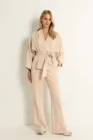Flared pantalon in melangestof