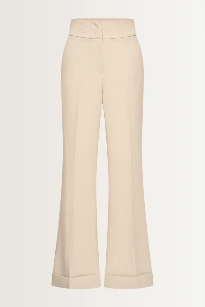 Flared pantalon in melangestof