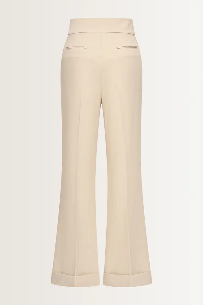 Flared pantalon in melangestof