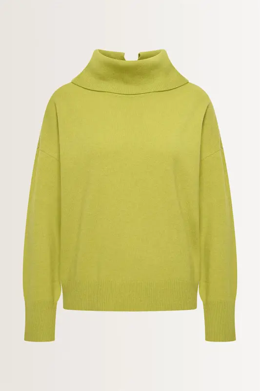Wol-cashmere trui met coldetail