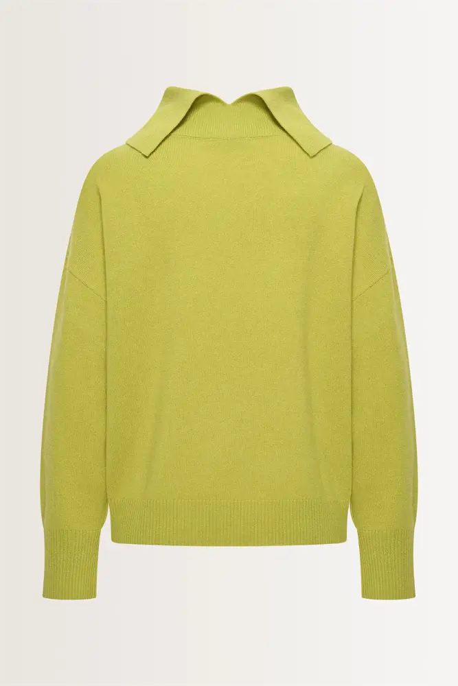 Wol-cashmere trui met coldetail