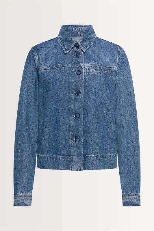Denim blouse met plooidetail