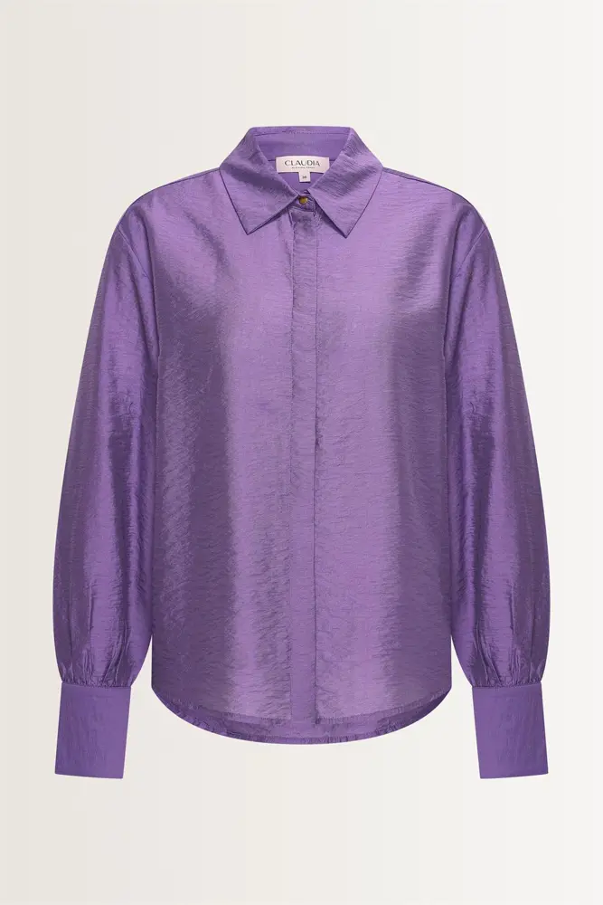 Viscosemix blouse met glans
