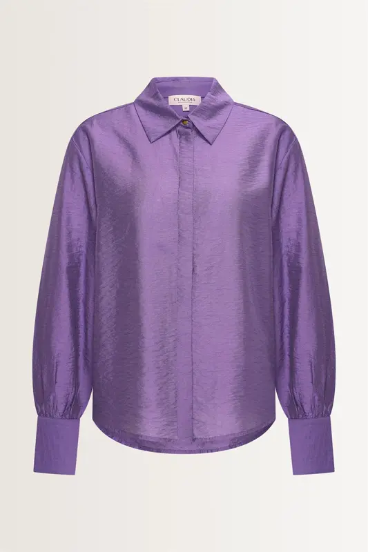 Viscosemix blouse met glans