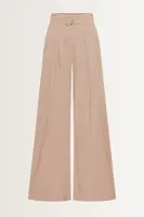 Wide leg pantalon buckle-riem