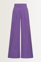 Wide leg pantalon buckle-riem