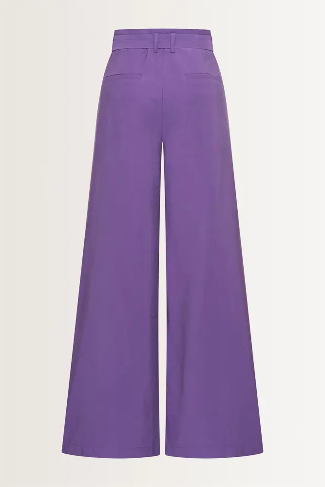 Wide leg pantalon buckle-riem