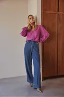 Wide leg jeans met koordsluiting