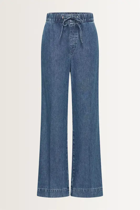 Wide leg jeans met koordsluiting