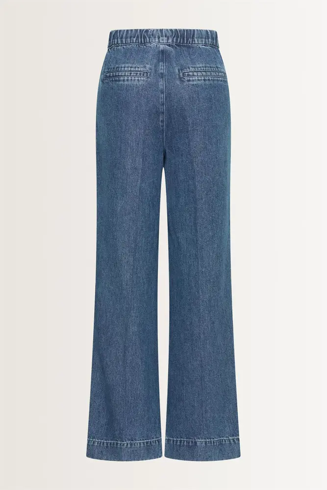 Wide leg jeans met koordsluiting