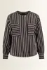 Gestreepte blouse met borstzakken