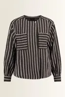 Gestreepte blouse met borstzakken