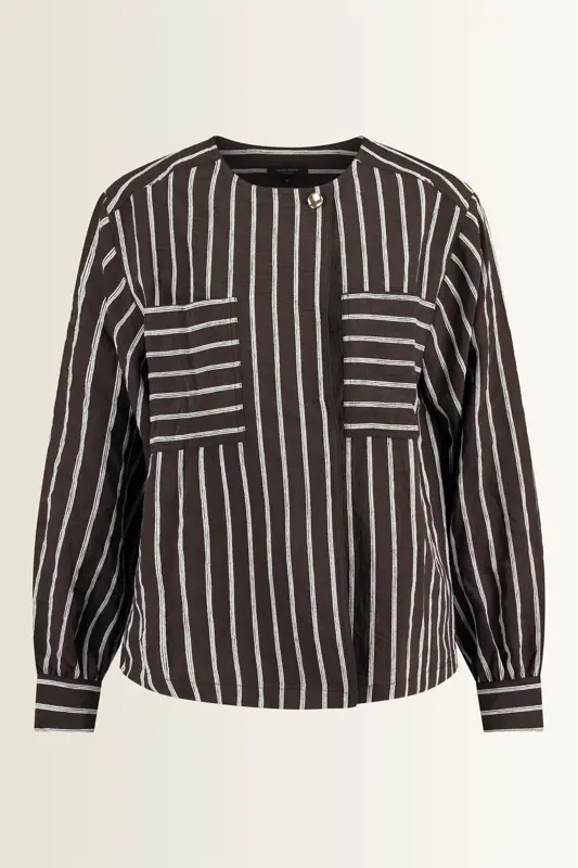 Gestreepte blouse met borstzakken