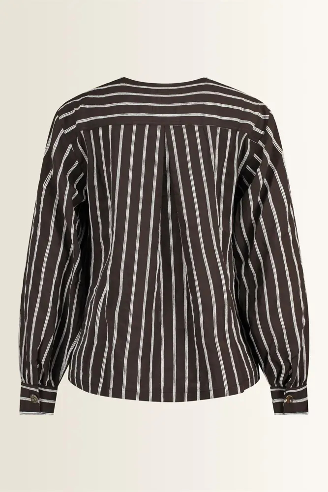Gestreepte blouse met borstzakken