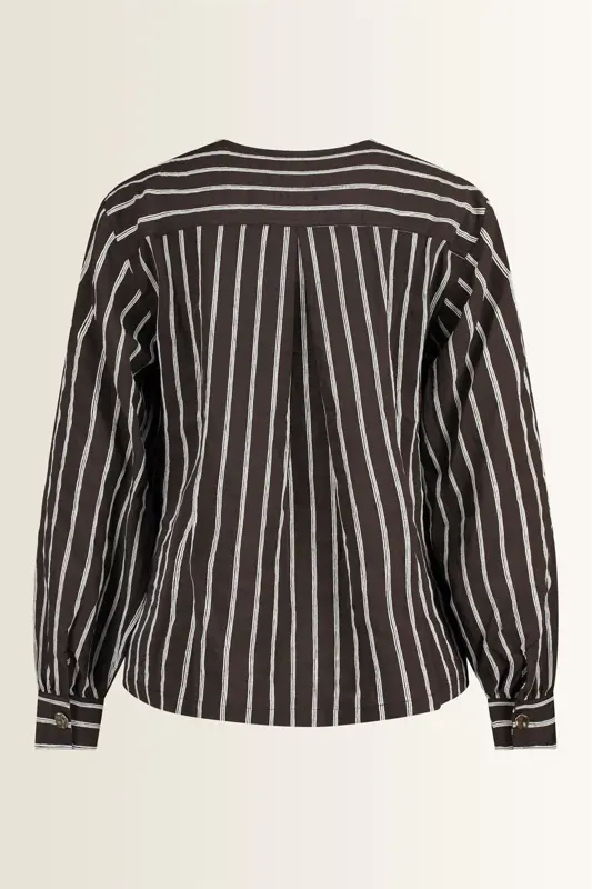 Gestreepte blouse met borstzakken