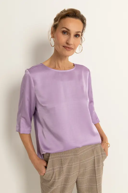 Geweven blouse met subtiele glans