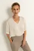 Boxy blouse met V-hals