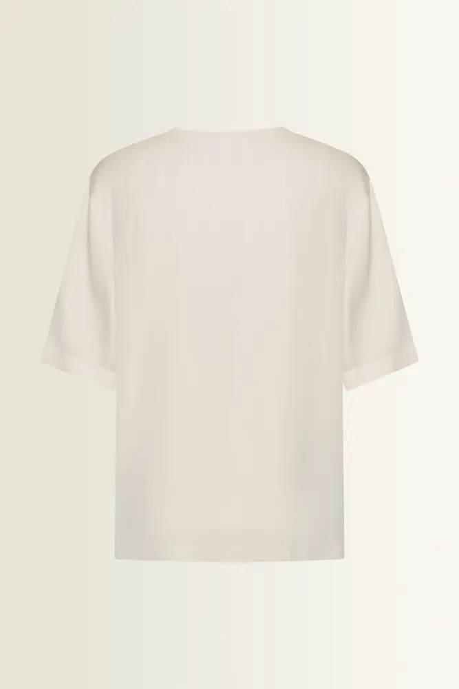 Boxy blouse met V-hals