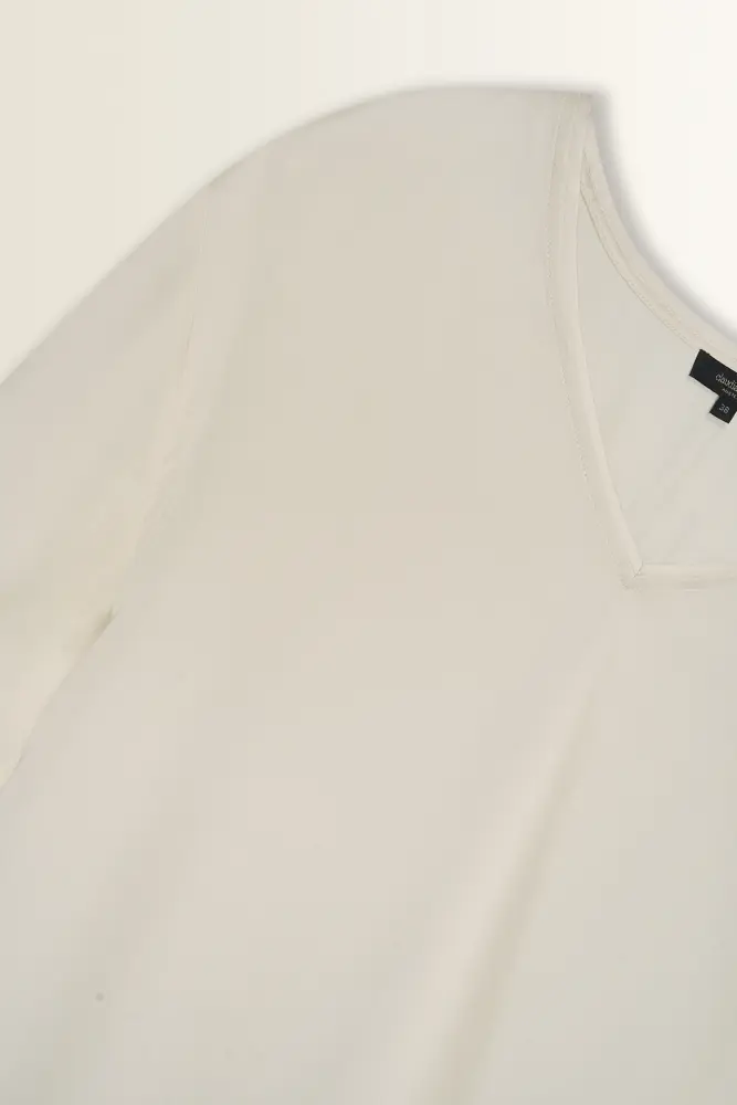 Boxy blouse met V-hals