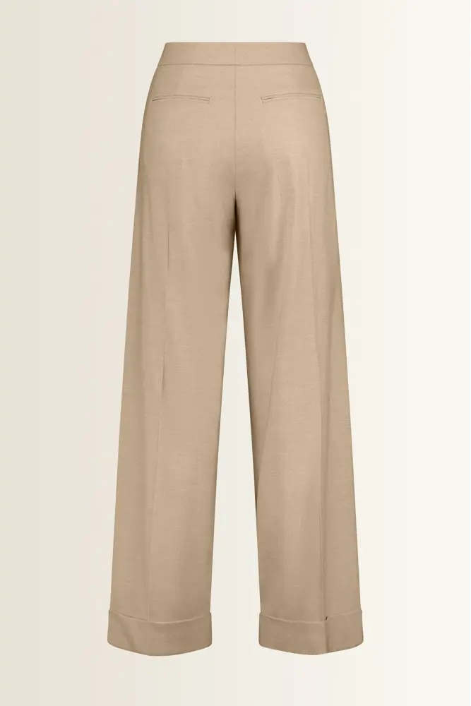 Wide leg pantalon met omgeslagen zoom