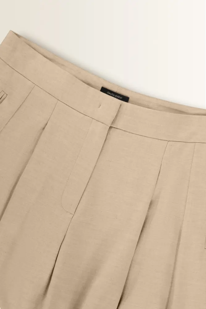 Wide leg pantalon met omgeslagen zoom