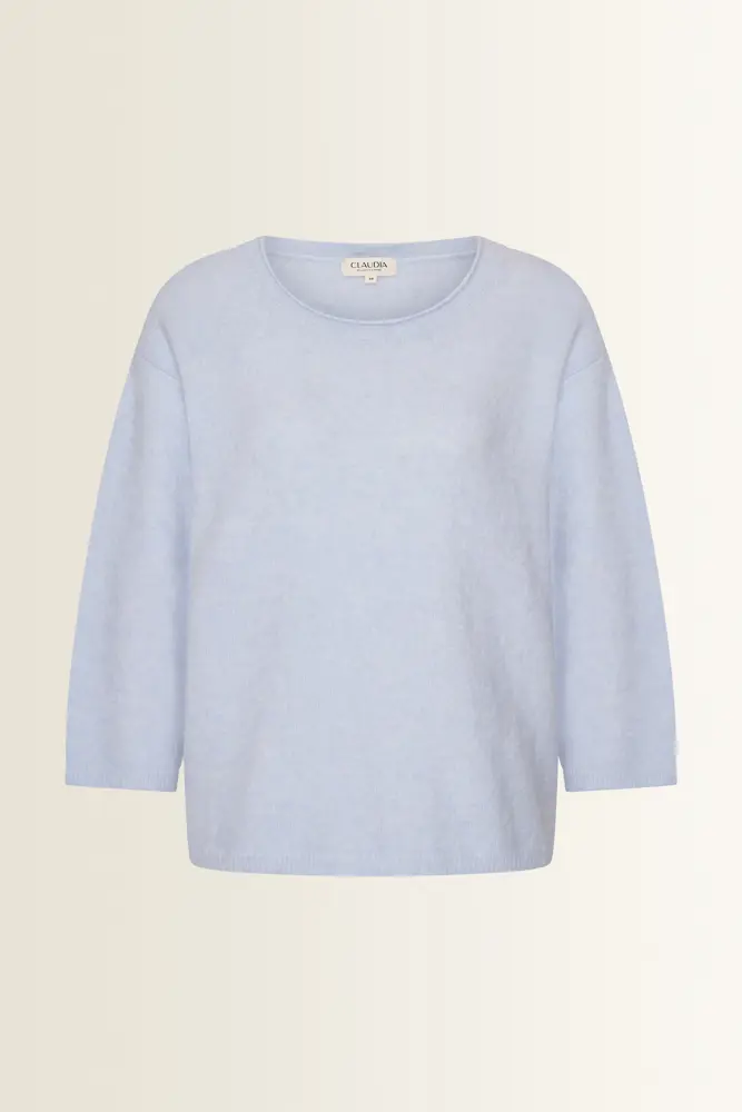 Alpaca blend trui met 3/4-mouwen