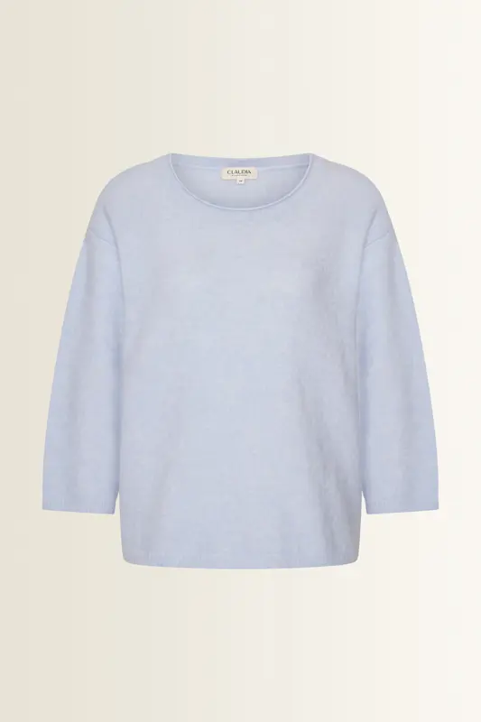 Alpaca blend trui met 3/4-mouwen