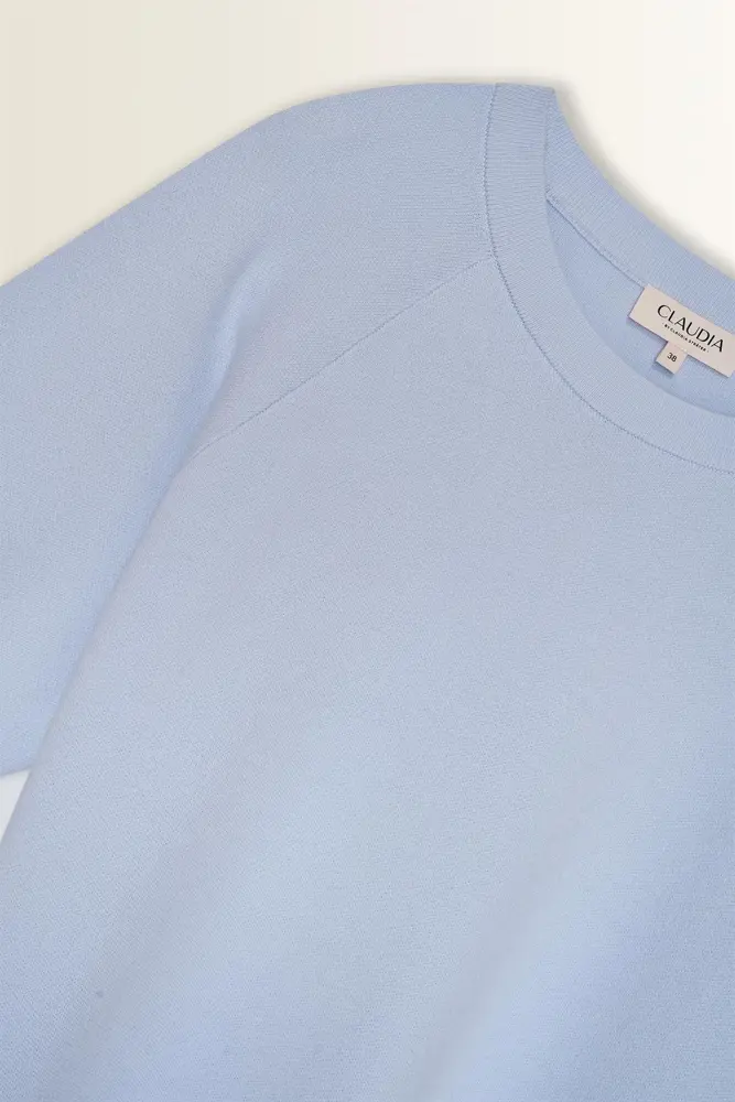 Double knit trui met korte mouwen